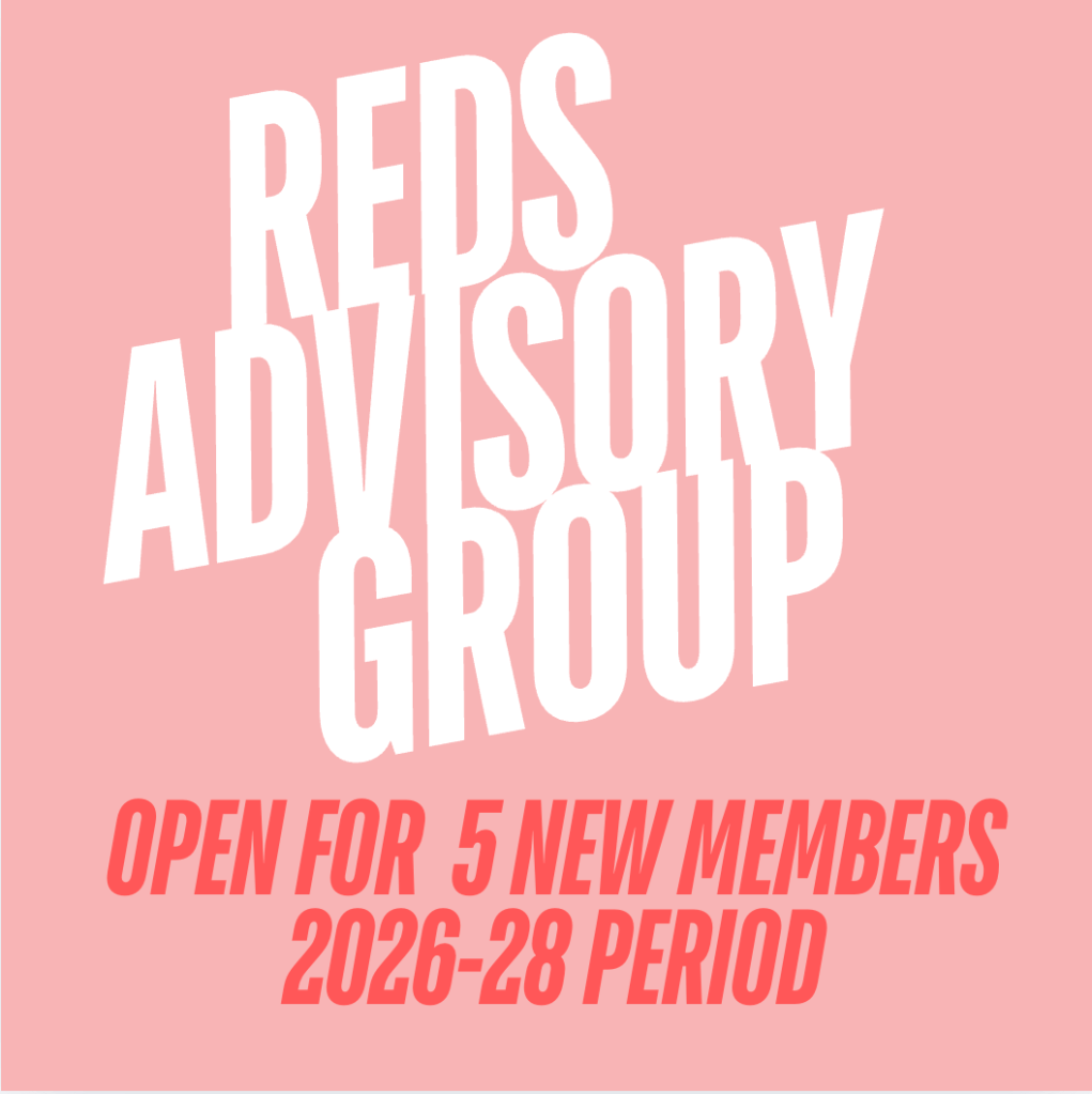 A graphic reading 'REDS Advisory Group, open for 5 new members 2026/27 period.'